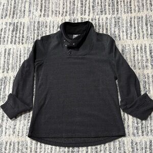 Women’s White Sierra Charcoal Button-Up Pullover Fleece Top